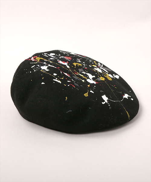 PAINTED BERET BLACK ONESIZE
