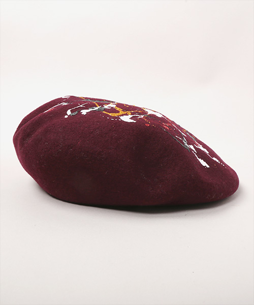 PAINTED BERET BLACK ONESIZE