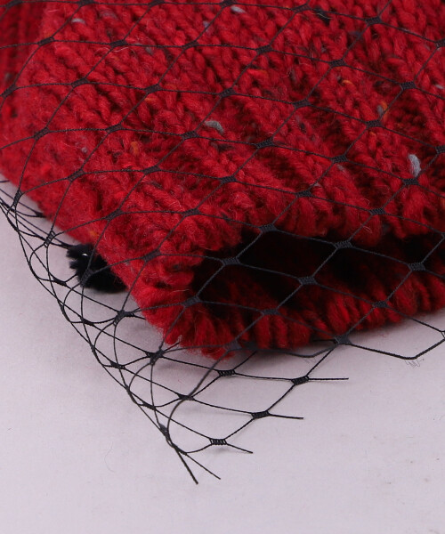 TWEED VEIL BEANIE RED ONESIZE