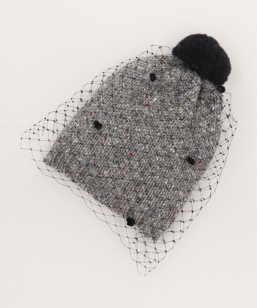 TWEED VEIL BEANIE GRAY ONESIZE