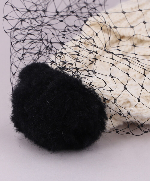CABLE VEIL BEANIE WHITE ONESIZE
