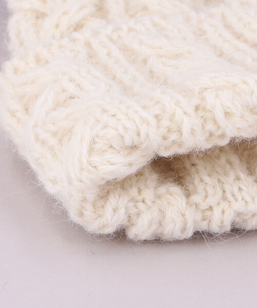 CABLE VEIL BEANIE WHITE ONESIZE