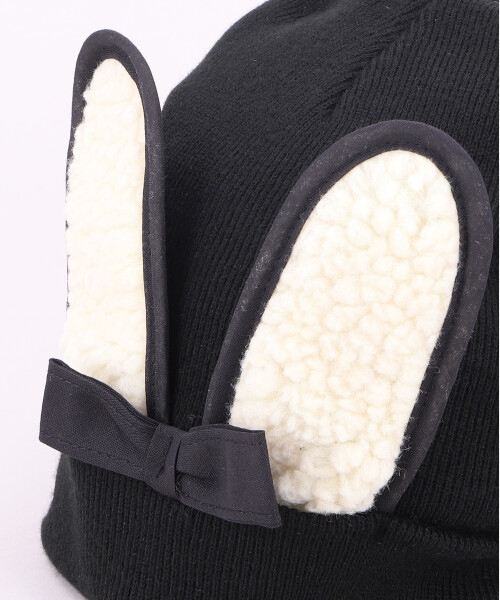 BUNNY BEANIE BLACK2 ONESIZE