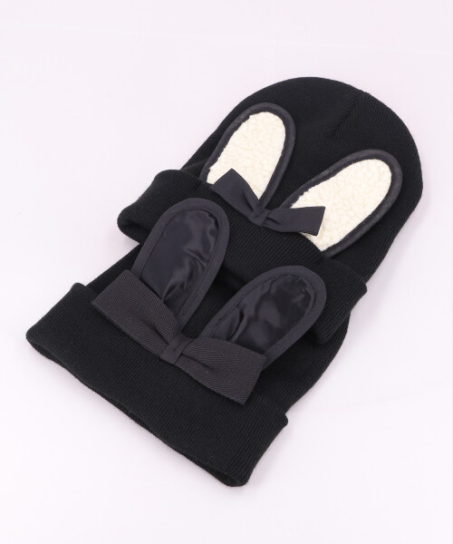 BUNNY BEANIE BLACK2 ONESIZE