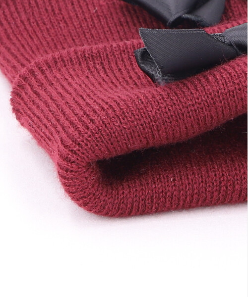 BOW BEANIE WINE RED ONESIZE