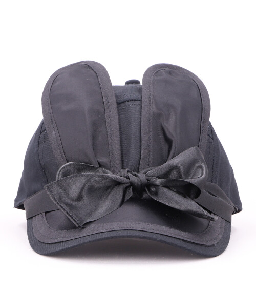 SATIN BUUNY CAP BLACK ONESIZE