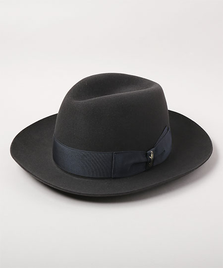 Borsalino ボルサリーノ ハット 58cm グレーx黒