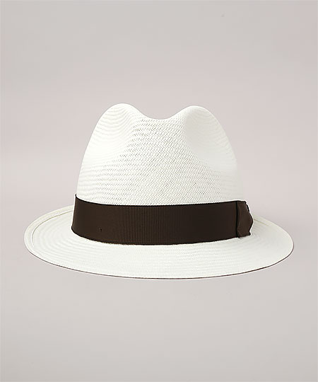 FINE SHORT BRIM 141055 WHITE x BROWN 58