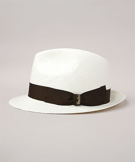 FINE SHORT BRIM 141055 WHITE x BROWN 58