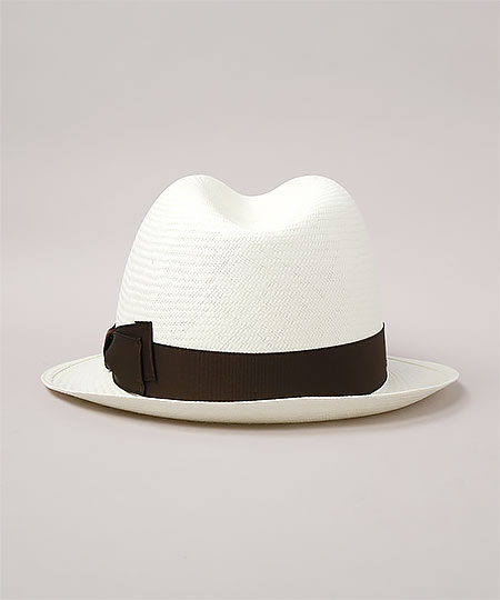 FINE SHORT BRIM 141055 WHITE x BROWN 58