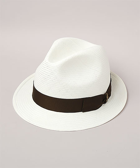FINE SHORT BRIM 141055 WHITE x BROWN 58