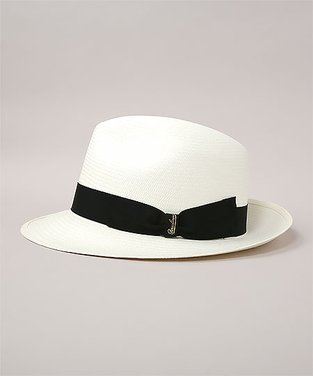 FINE MIDDIUM BRIM 140338 WHITE x BLACK 57