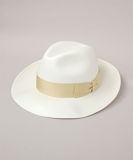 FINE WIDE BRIM 140340 WHITE x BEIGE 57