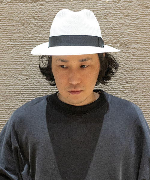 FINE MIDDIUM BRIM 140338 WHITE x BLACK 57