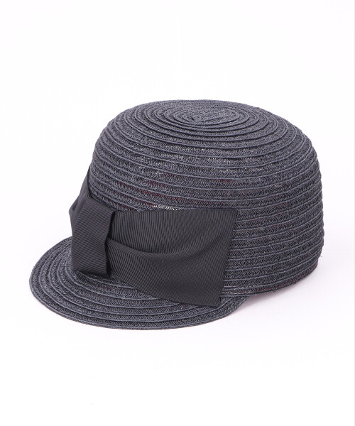 前リボン麻ブレードキャップ(ONESIZE BLACK): キャップ｜帽子通販 