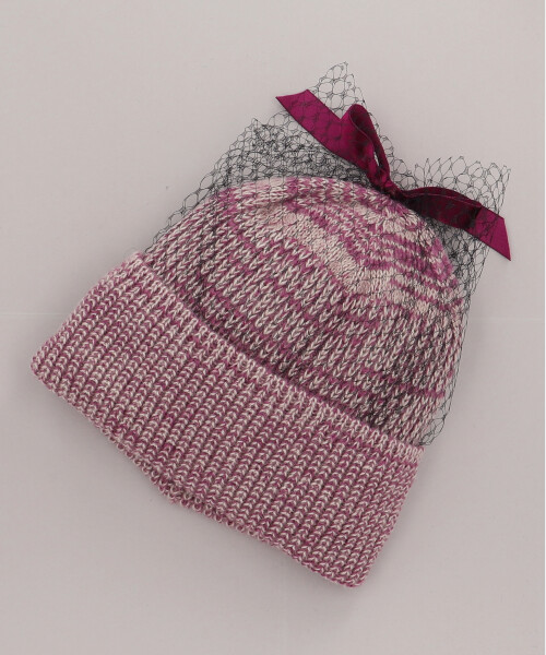 別珍リボンチュールニット PINK ONESIZE
