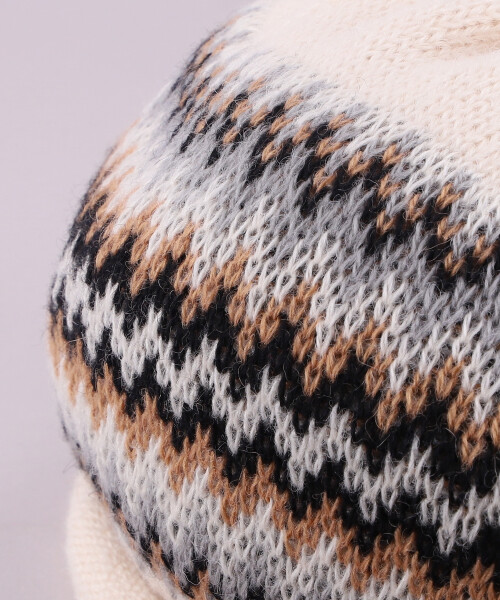 編みこみ柄ベレー BROWN ONESIZE