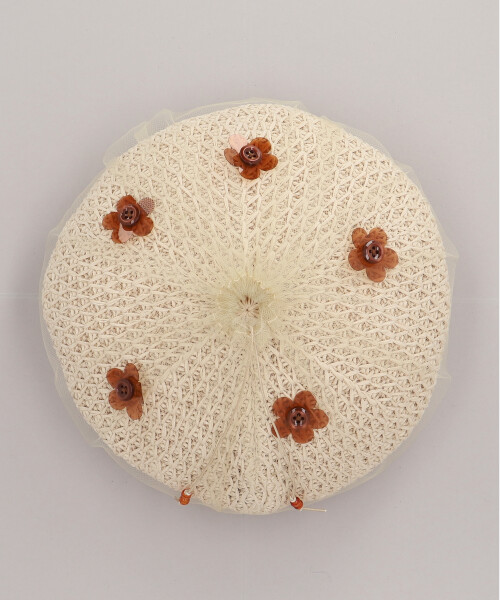 夏の小さな花ニットベレー RED ONESIZE