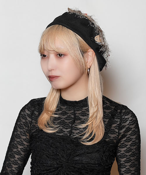 モデル頭囲：58cm 着用サイズ：ONESIZE