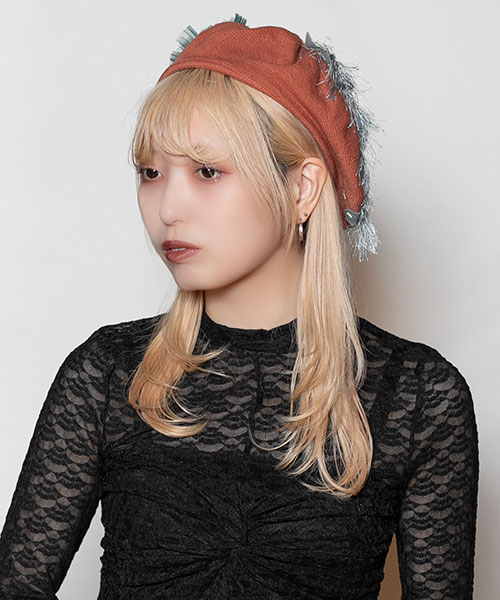 モデル頭囲：58cm 着用サイズ：ONESIZE