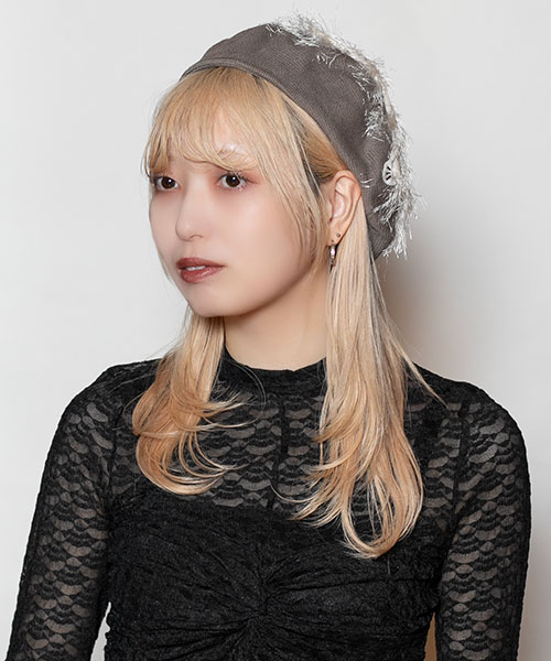 モデル頭囲：58cm 着用サイズ：ONESIZE