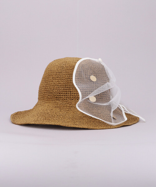 パピヨン細編みクロシェ BEIGE ONESIZE
