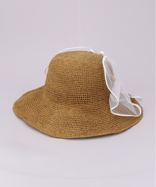パピヨン細編みクロシェ BEIGE ONESIZE