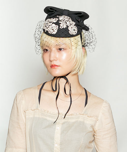 【未使用】カシラ　CA4LA　バラ色の帽子　ベレー帽　チュール　お花　イエロー Barairo no Boushi かわいい ベレー帽 レディース 秋冬 ヘッド
