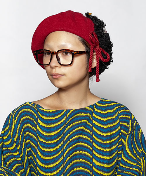 モデル頭囲：54cm 着用サイズ：ONESIZE