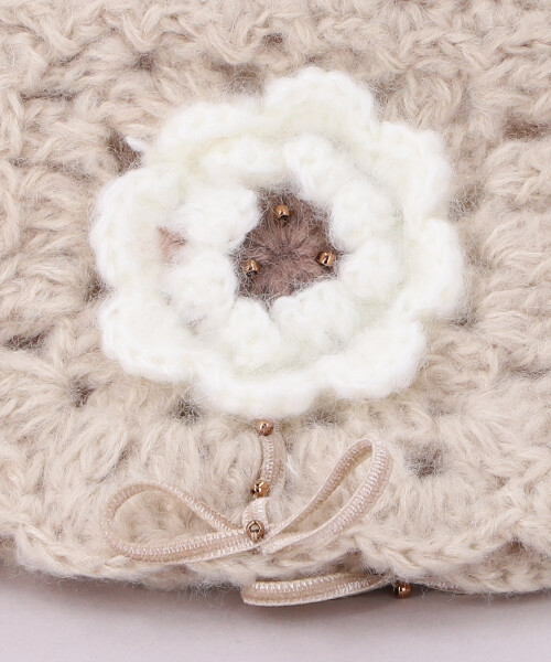 ハナハナニットキャップ BEIGE ONESIZE