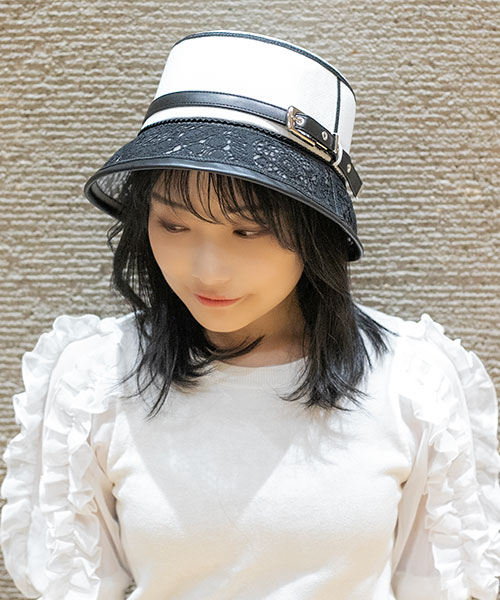 モデル頭囲：55cm 着用サイズ：ONESIZE