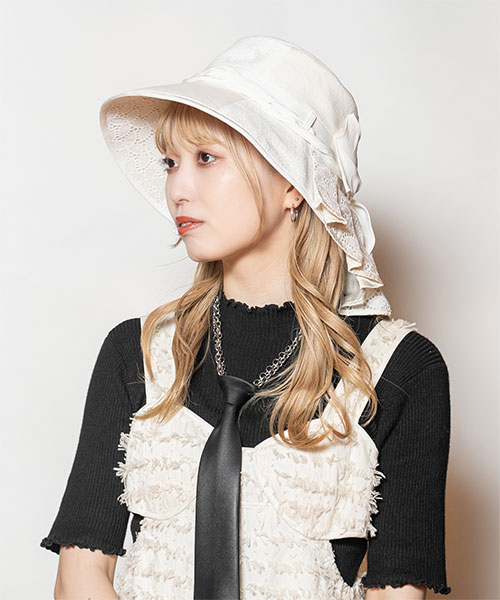 モデル頭囲：58cm 着用サイズ：ONESIZE