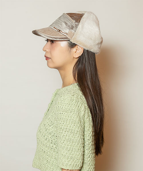 モデル頭囲：56cm 着用サイズ：ONESIZE