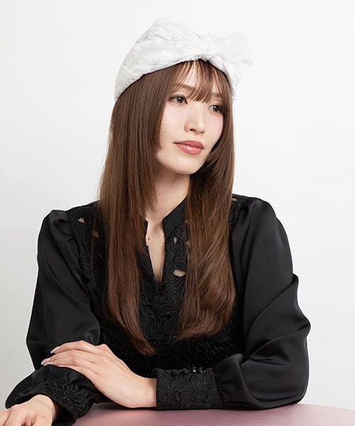  モデル頭囲：57cm 着用サイズ：ONESIZE
