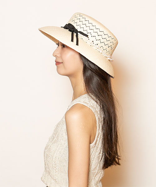 モデル頭囲：56cm 着用サイズ：ONESIZE