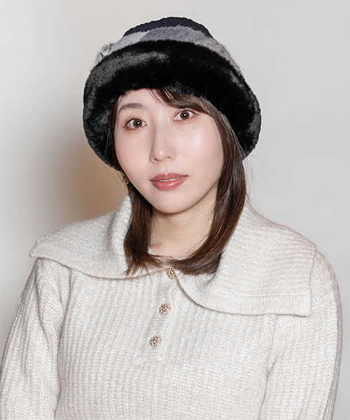 モデル頭囲：56cm 着用サイズ：ONESIZE