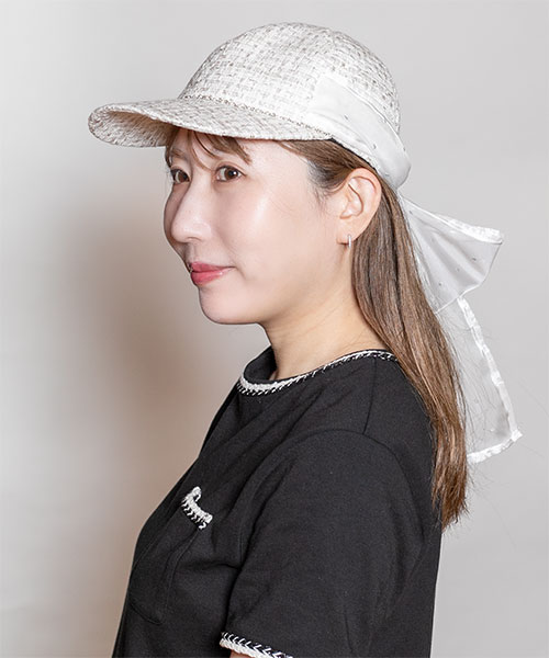 モデル頭囲：56cm 着用サイズ：ONESIZE