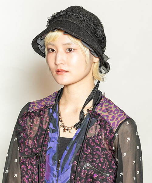 モデル頭囲：55cm 着用サイズ：ONESIZE