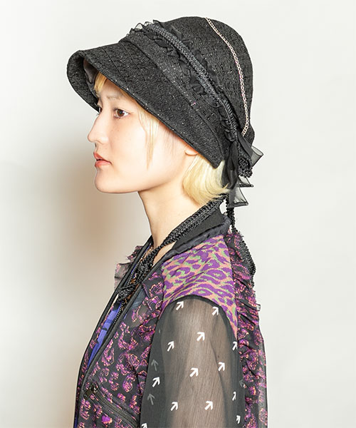 モデル頭囲：55cm 着用サイズ：ONESIZE