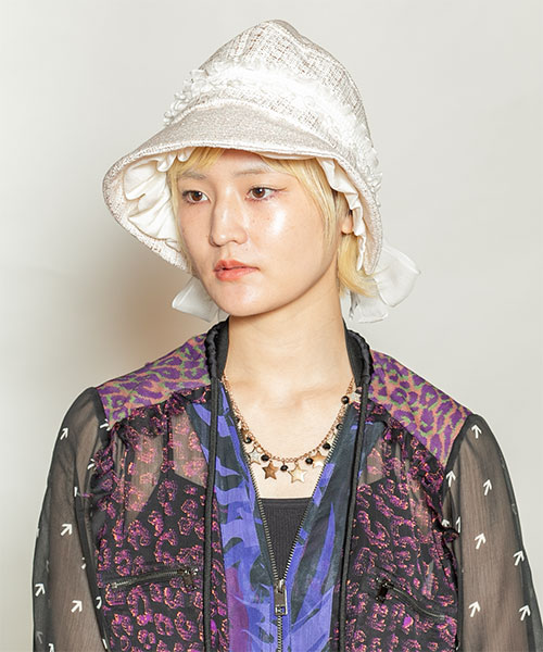 モデル頭囲：55cm 着用サイズ：ONESIZE