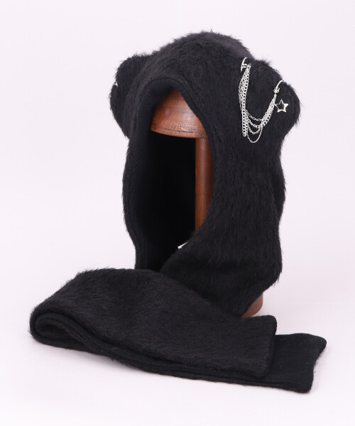 BALACLAVA SCARF BEAR2 BLACK ONESIZE