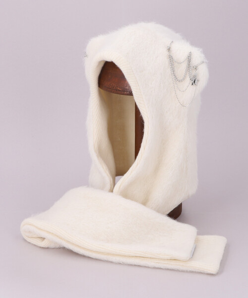 BALACLAVA SCARF BEAR2 WHITE ONESIZE