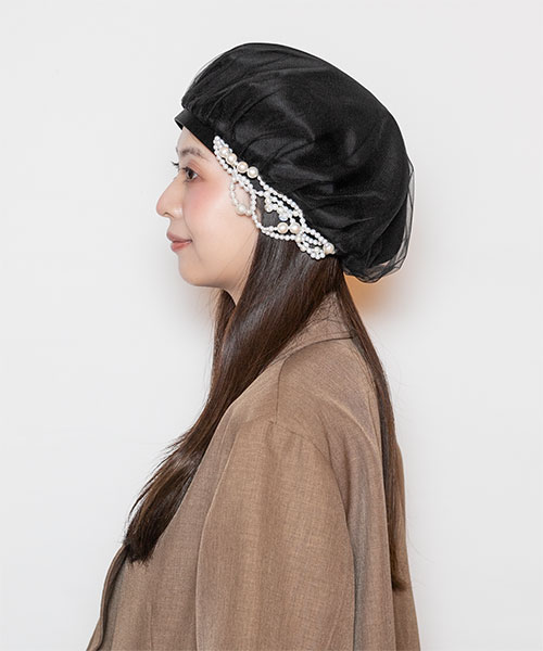 モデル頭囲：56cm 着用サイズ：ONESIZE