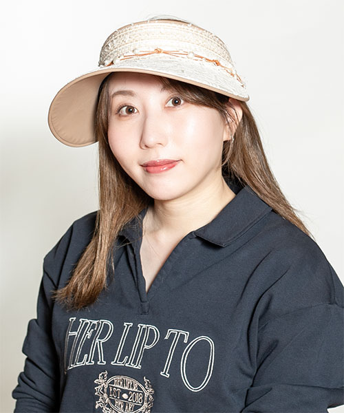モデル頭囲：56cm 着用サイズ：ONESIZE