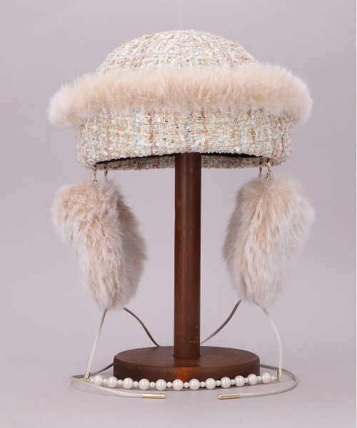 TWEED FUR SAILOR BEIGE ONESIZE