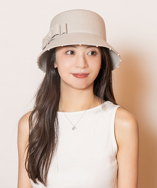 モデル頭囲：56cm 着用サイズ：ONESIZE