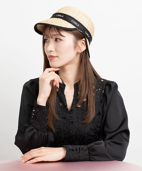 モデル頭囲：57cm 着用サイズ：ONESIZE