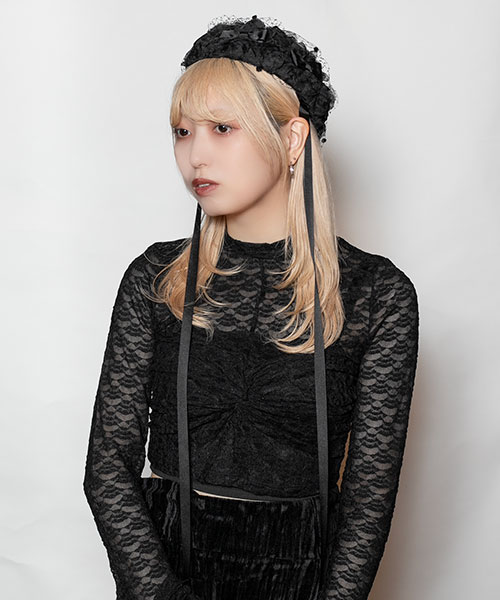モデル頭囲：58cm 着用サイズ：ONESIZE