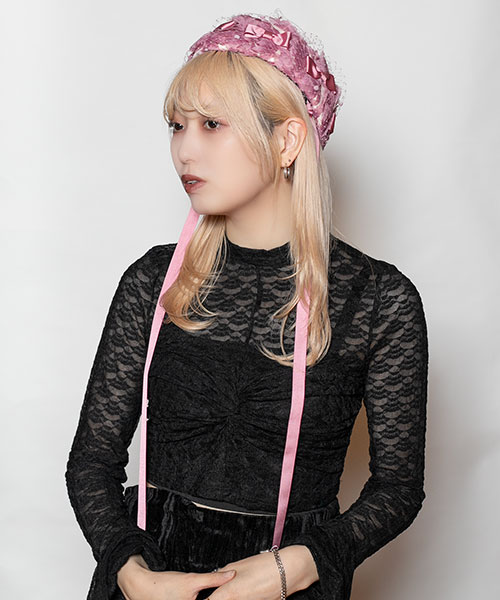 モデル頭囲：58cm 着用サイズ：ONESIZE