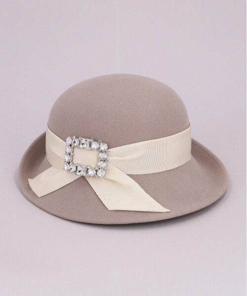 JEWEL BUCKLE HAT BEIGE ONESIZE